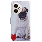 For Honor 400 Global 156.5mm Coloured Drawing Flip Leather Phone Case(Pug) - 3