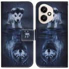 For Honor 400 Global 156.5mm Coloured Drawing Flip Leather Phone Case(Wolf and Dog) - 1