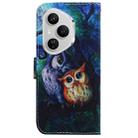 For Honor 400 Pro Global 160.8mm Coloured Drawing Flip Leather Phone Case(Oil Painting Owl) - 3