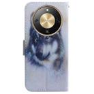 For Honor X70 5G Coloured Drawing Flip Leather Phone Case(White Wolf) - 3
