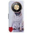 For Honor X70 5G Coloured Drawing Flip Leather Phone Case(Pug) - 3