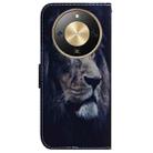 For Honor X70 5G Coloured Drawing Flip Leather Phone Case(Lion) - 3