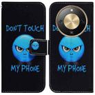 For Honor X70 5G Coloured Drawing Flip Leather Phone Case(Anger) - 1