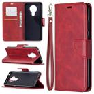 For Nokia 5.3 Retro Lambskin Texture Pure Color Horizontal Flip PU Leather Case with Holder & Card Slots & Wallet & Lanyard(Red) - 1