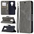 For Nokia 5.3 Retro Lambskin Texture Pure Color Horizontal Flip PU Leather Case with Holder & Card Slots & Wallet & Lanyard(Grey) - 1