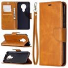 For Nokia 5.3 Retro Lambskin Texture Pure Color Horizontal Flip PU Leather Case with Holder & Card Slots & Wallet & Lanyard(Yellow) - 1