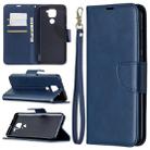 For Xiaomi Redmi Note 9 Retro Lambskin Texture Pure Color Horizontal Flip PU Leather Case with Holder & Card Slots & Wallet & Lanyard(Blue) - 1