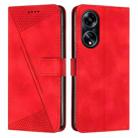 For OPPO A1 5G Dream Triangle Leather Phone Case with Lanyard(Red) - 1