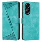 For OPPO A1 5G Dream Triangle Leather Phone Case with Lanyard(Green) - 1