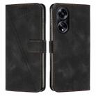 For OPPO A1 5G Dream Triangle Leather Phone Case with Lanyard(Black) - 1