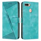 For OPPO A5s / A12 Dream Triangle Leather Phone Case with Lanyard(Green) - 1