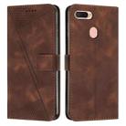 For OPPO A5s / A12 Dream Triangle Leather Phone Case with Lanyard(Brown) - 1