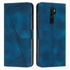 For OPPO A9 2020 Dream Triangle Leather Phone Case with Lanyard(Blue) - 1