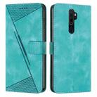 For OPPO A9 2020 Dream Triangle Leather Phone Case with Lanyard(Green) - 1