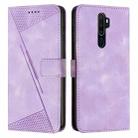 For OPPO A9 2020 Dream Triangle Leather Phone Case with Lanyard(Purple) - 1