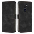 For OPPO A9 2020 Dream Triangle Leather Phone Case with Lanyard(Black) - 1