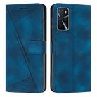 For OPPO A16 / A16s Dream Triangle Leather Phone Case with Lanyard(Blue) - 1