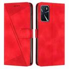 For OPPO A16 / A16s Dream Triangle Leather Phone Case with Lanyard(Red) - 1