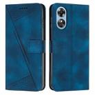 For OPPO A17 / A17k Dream Triangle Leather Phone Case with Lanyard(Blue) - 1