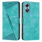 For OPPO A17 / A17k Dream Triangle Leather Phone Case with Lanyard(Green) - 1