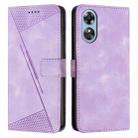 For OPPO A17 / A17k Dream Triangle Leather Phone Case with Lanyard(Purple) - 1