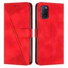 For OPPO A52 / A72 / A92 Dream Triangle Leather Phone Case with Lanyard(Red) - 1