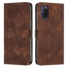For OPPO A52 / A72 / A92 Dream Triangle Leather Phone Case with Lanyard(Brown) - 1