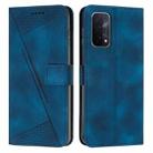 For OPPO A54 / A74 / A93 Dream Triangle Leather Phone Case with Lanyard(Blue) - 1