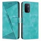 For OPPO A54 / A74 / A93 Dream Triangle Leather Phone Case with Lanyard(Green) - 1