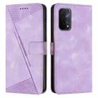 For OPPO A54 / A74 / A93 Dream Triangle Leather Phone Case with Lanyard(Purple) - 1