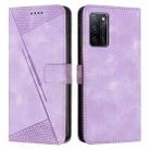 For OPPO A55s JP Version Dream Triangle Leather Phone Case with Lanyard(Purple) - 1