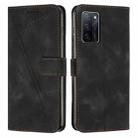 For OPPO A55s JP Version Dream Triangle Leather Phone Case with Lanyard(Black) - 1