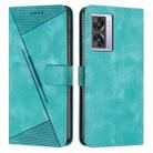 For OPPO A57 5G 2022 Dream Triangle Leather Phone Case with Lanyard(Green) - 1