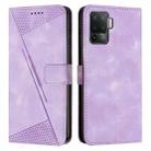 For OPPO A94 4G / F19 Pro Dream Triangle Leather Phone Case with Lanyard(Purple) - 1