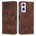 For OPPO A96 5G Dream Triangle Leather Phone Case with Lanyard(Brown) - 1