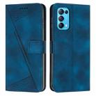 For OPPO Reno5 / Find X3 Lite Dream Triangle Leather Phone Case with Lanyard(Blue) - 1