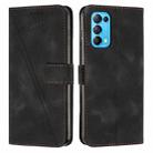 For OPPO Reno5 / Find X3 Lite Dream Triangle Leather Phone Case with Lanyard(Black) - 1