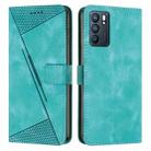 For OPPO Reno6 5G Dream Triangle Leather Phone Case with Lanyard(Green) - 1