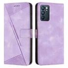 For OPPO Reno6 5G Dream Triangle Leather Phone Case with Lanyard(Purple) - 1