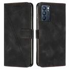 For OPPO Reno6 5G Dream Triangle Leather Phone Case with Lanyard(Black) - 1