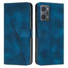 For OPPO Reno7 A JP Version Dream Triangle Leather Phone Case with Lanyard(Blue) - 1