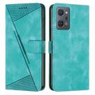 For OPPO Reno7 A JP Version Dream Triangle Leather Phone Case with Lanyard(Green) - 1