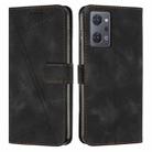 For OPPO Reno7 A JP Version Dream Triangle Leather Phone Case with Lanyard(Black) - 1