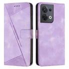 For OPPO Reno8 5G Dream Triangle Leather Phone Case with Lanyard(Purple) - 1