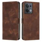 For OPPO Reno8 5G Dream Triangle Leather Phone Case with Lanyard(Brown) - 1