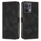 For OPPO Reno8 5G Dream Triangle Leather Phone Case with Lanyard(Black) - 1