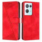 For OPPO Reno8 Pro / Reno8 Pro+ Dream Triangle Leather Phone Case with Lanyard(Red) - 1