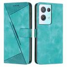 For OPPO Reno8 Pro / Reno8 Pro+ Dream Triangle Leather Phone Case with Lanyard(Green) - 1