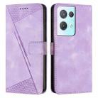 For OPPO Reno8 Pro / Reno8 Pro+ Dream Triangle Leather Phone Case with Lanyard(Purple) - 1