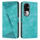 For OPPO Reno10 Pro+ Dream Triangle Leather Phone Case with Lanyard(Green) - 1